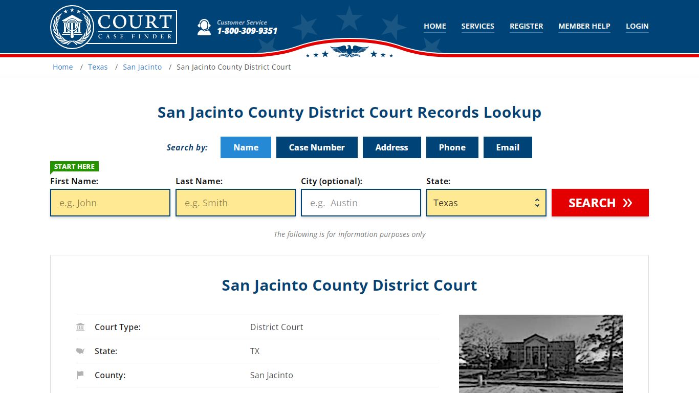 San Jacinto County District Court Records Lookup