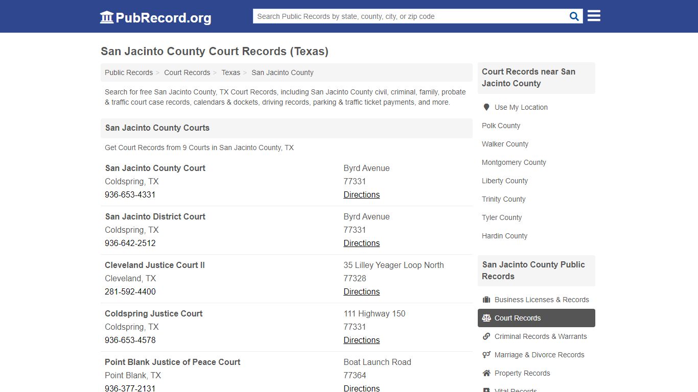 Free San Jacinto County Court Records (Texas Court Records)